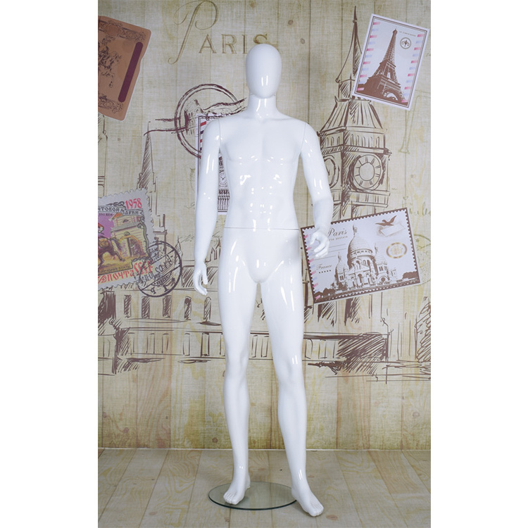 Fashion Display Glossy White Dummy Man Standtion Plastic Full Body Male Mannequins