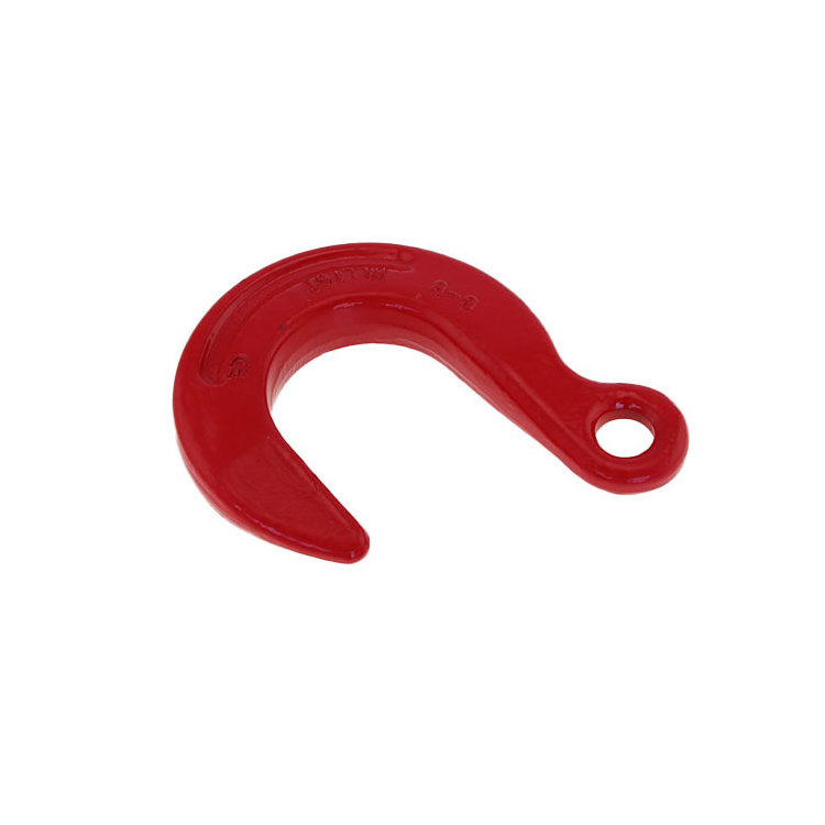 Chinese Factory 8.2T G80 Red Large Opening Eye Hook Small Eye Large Opening Lifting Hook