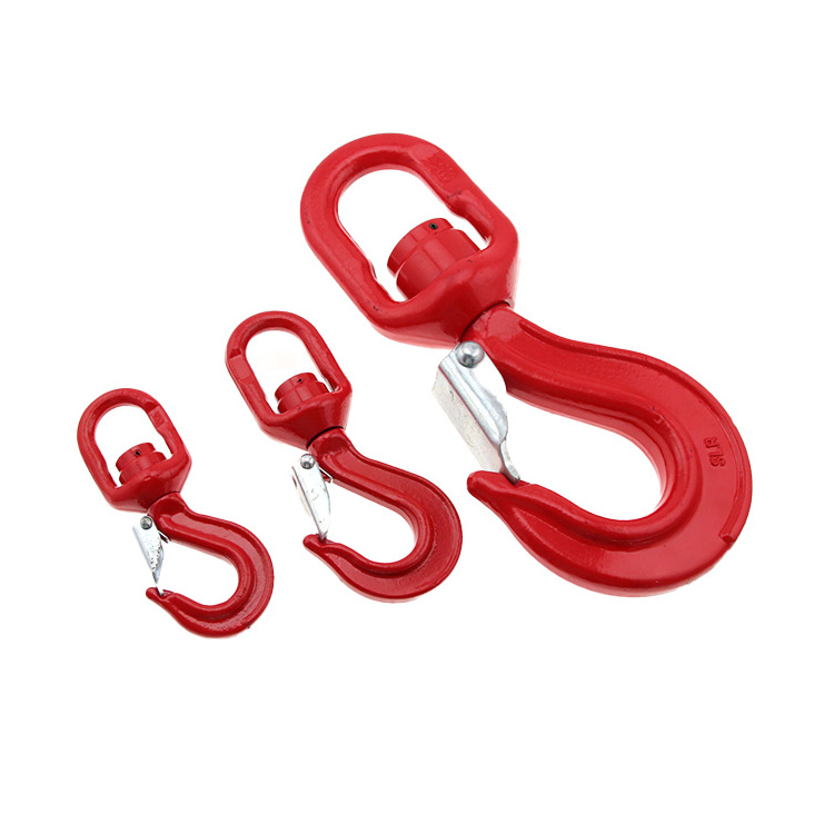 8 Ton Red Forged Swivel Lifting Hook with Latch Swivel Eye Hook with Latch