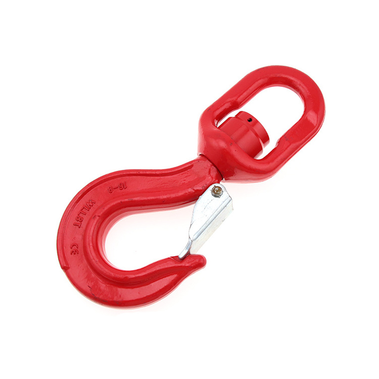 8 Ton Red Forged Swivel Lifting Hook with Latch Swivel Eye Hook with Latch