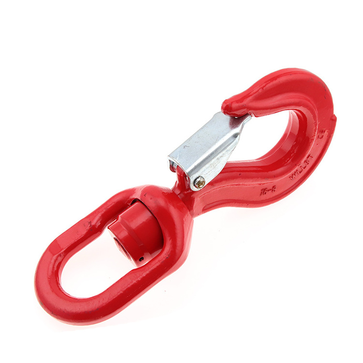 8 Ton Red Forged Swivel Lifting Hook with Latch Swivel Eye Hook with Latch