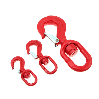 12.5 Ton Swivel Eye Hook with Latch G80 Alloy Swivel Lifting Hook with Latch