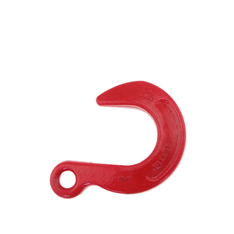 Chinese Factory 8.2T G80 Red Large Opening Eye Hook Small Eye Large Opening Lifting Hook