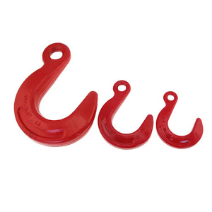 Chinese Factory 8.2T G80 Red Large Opening Eye Hook Small Eye Large Opening Lifting Hook