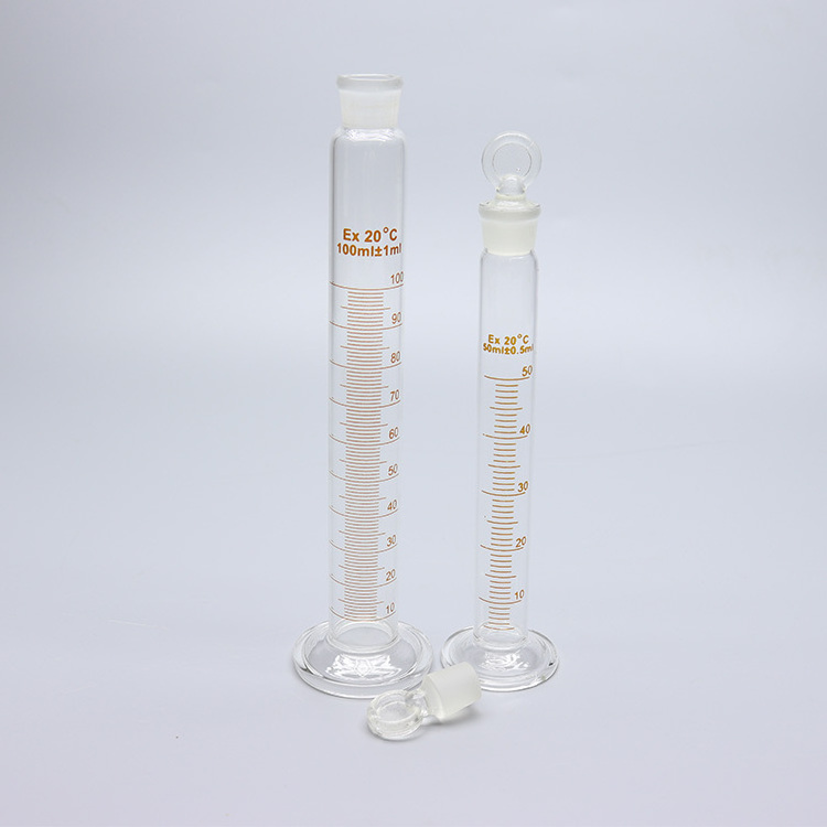 5ml~2000ml Lab Glassware Boro3.3 Glass Thick-walled Measuring Graduated Cylinder With Glass Stopper