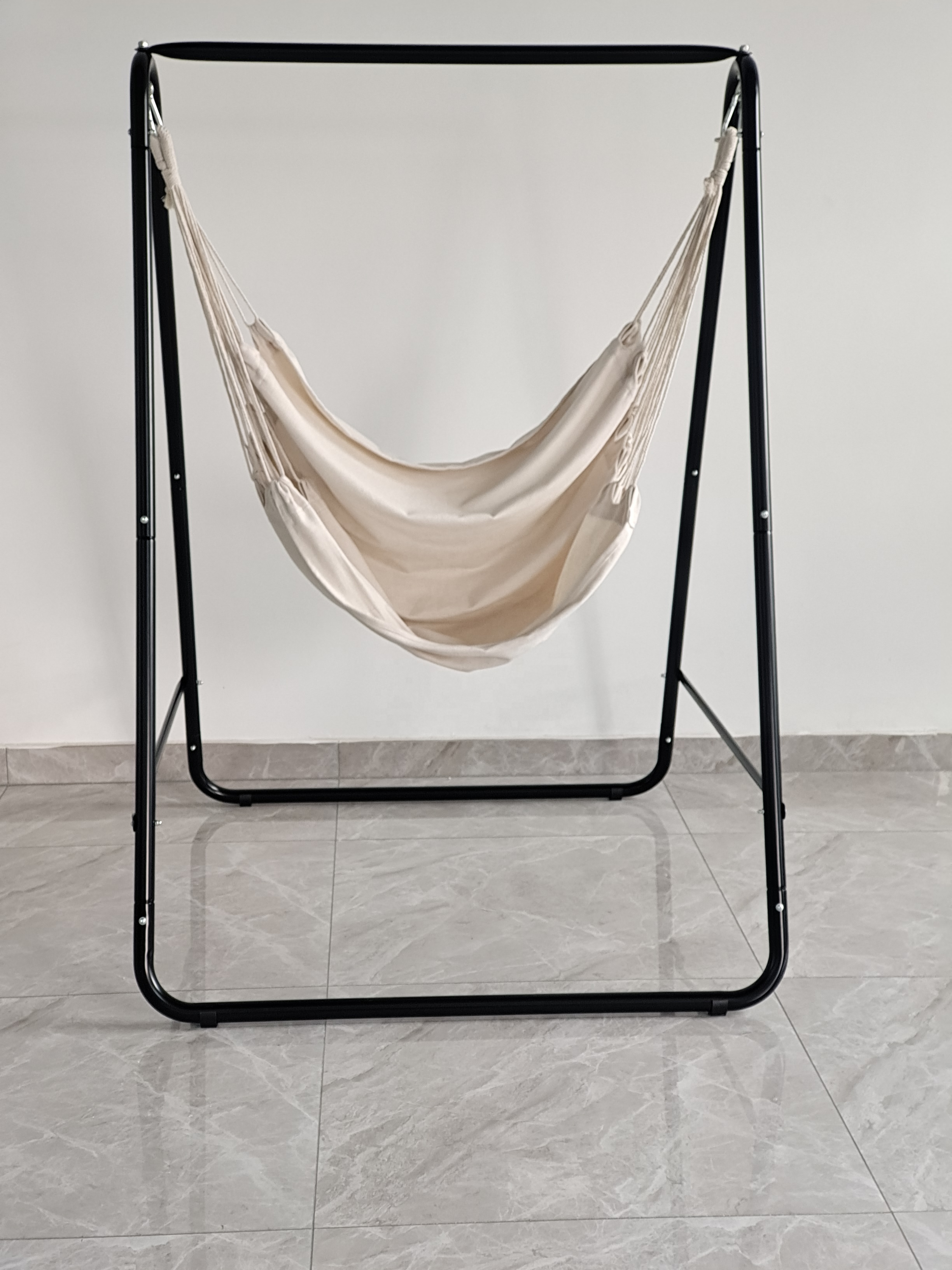 Hammock Chair Suspended Upholstered Indoor Swing with Stand