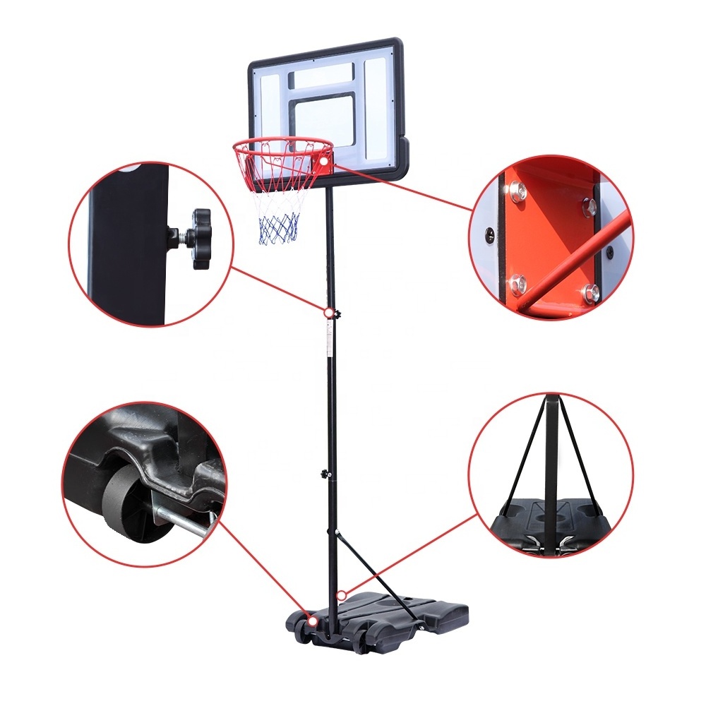 mini Professional 10 ft Adjustable Outdoor Portable Moveable Basketball Hoop Stand In Ground basketball ring backboard For Kids