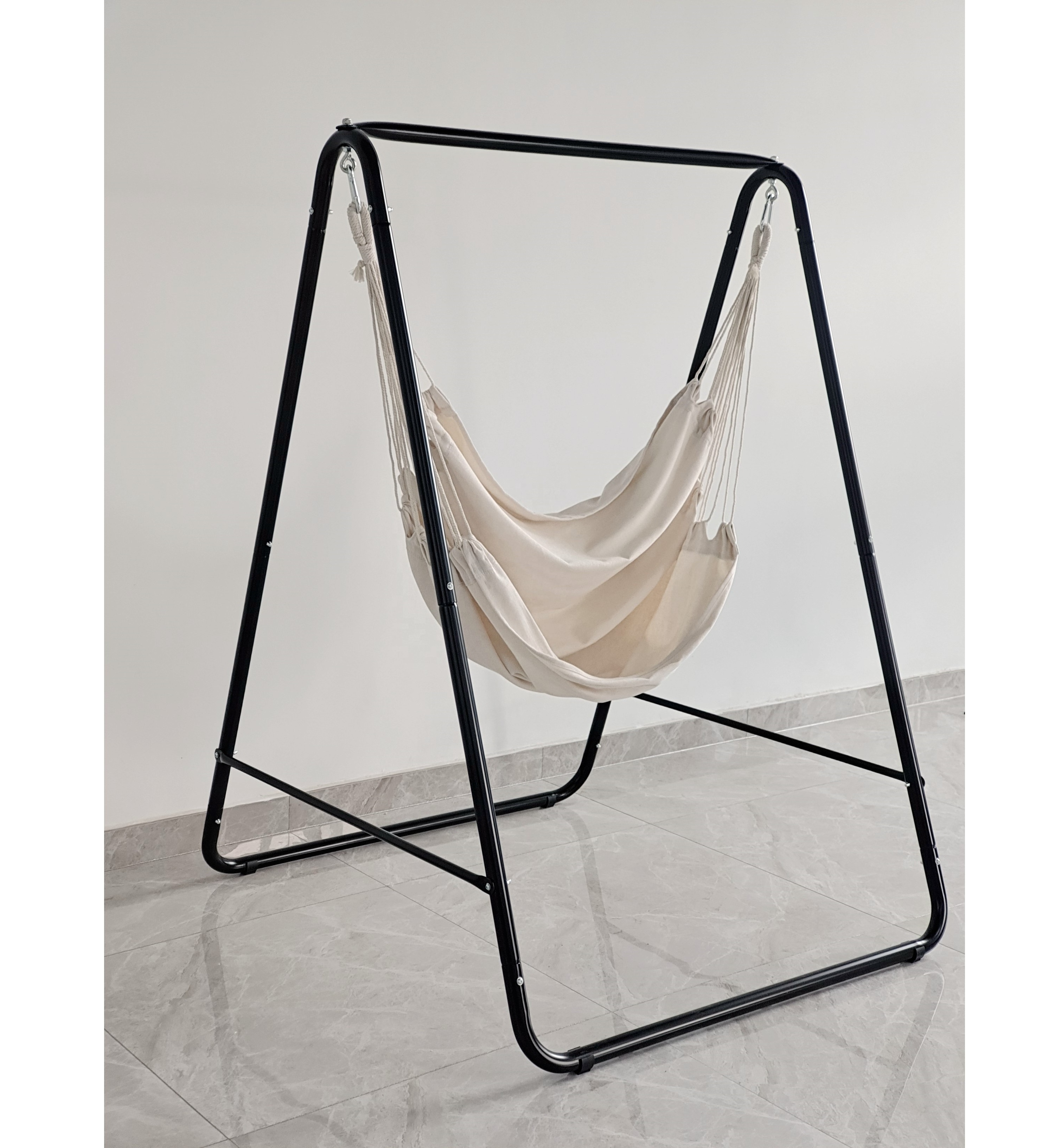 Hammock Chair Suspended Upholstered Indoor Swing with Stand