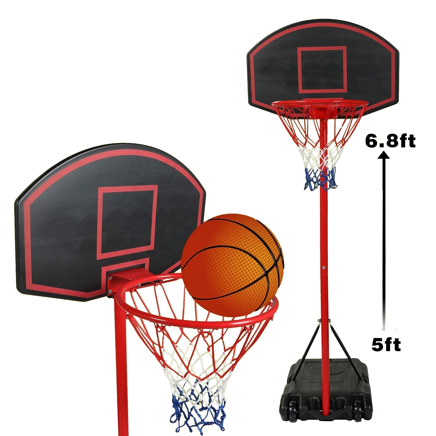 basketball training equipment Hoop Outdoor, Basketball Stand with Wheels and Backboard for Kids Youth & Adult