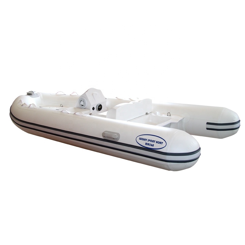 Mini RIB boat rigid fiberglass hull inflatable boat RIB-360 PVC pontoon boat