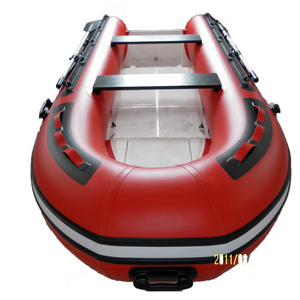 CE cheap PVC hull inflatable rib catamaran 3.6m fiberglass floor fishing kayak boat for sale Red JSRR360