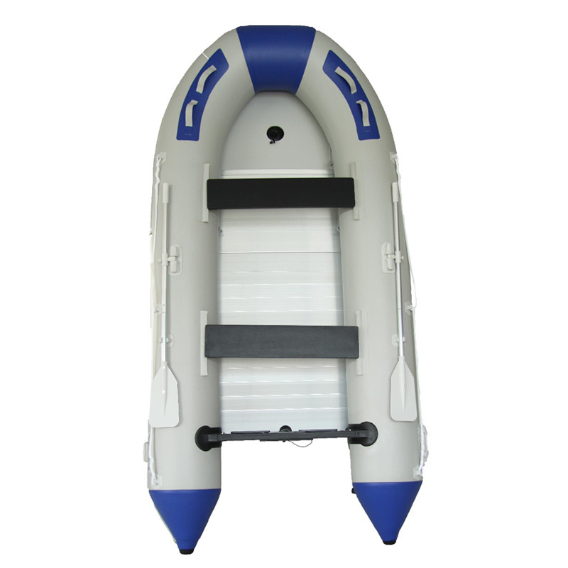 2024 China Factory 1.2mm PVC Hypalon 2 3 4 5 6 Person Aluminum Floor Folding Rigid Dinghy Rowing Boats Inflatable Pontoon Boat