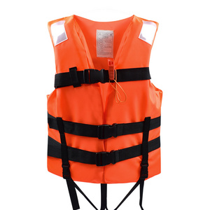 Wholesale Hot Style Orange Oxford Fabric Firefighting And Rescue Life Jacket For Adults