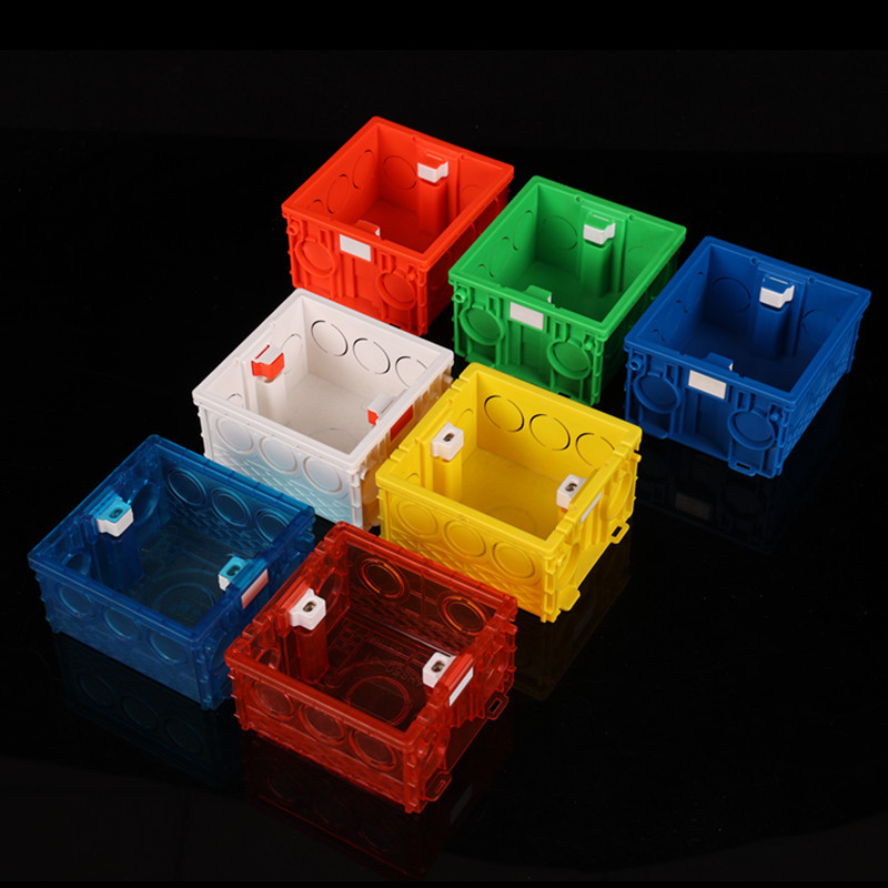 86*86*50/38mm type square white blue red  pvc electrical wall switch box for conduit fittings Assemblable abutment junction box