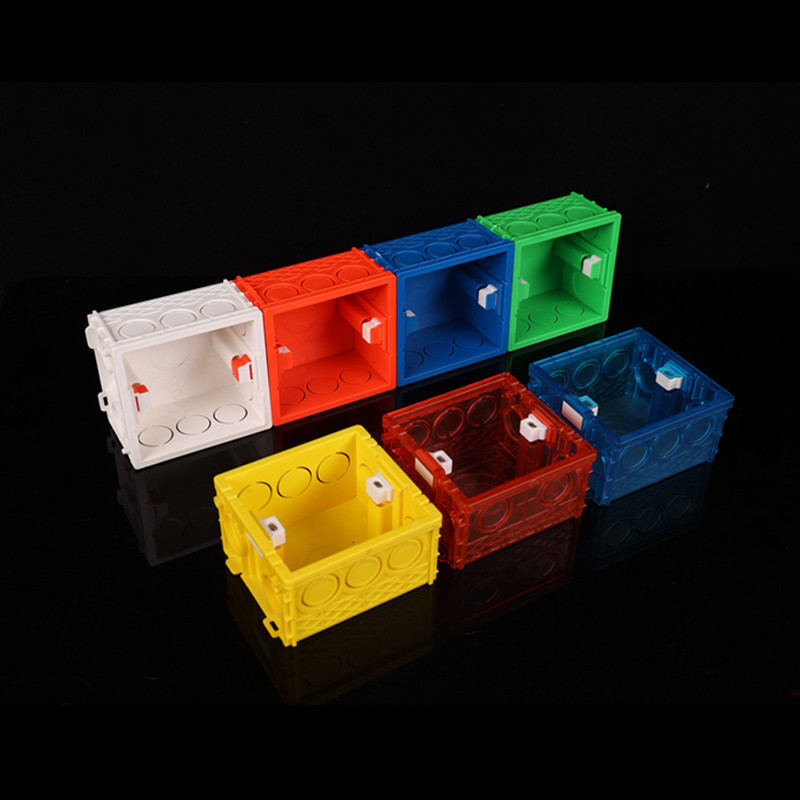 86*86*50/38mm type square white blue red  pvc electrical wall switch box for conduit fittings Assemblable abutment junction box