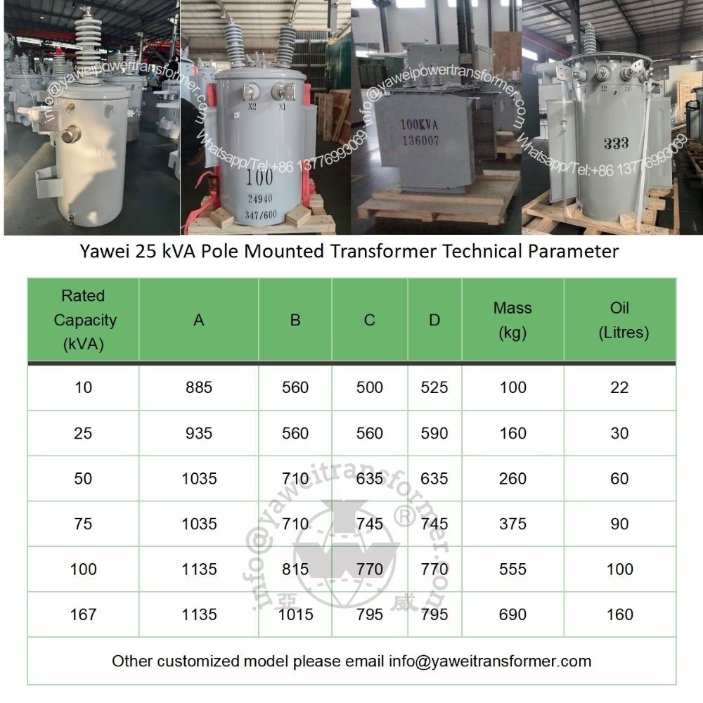 Single Phase Pole Mounted 15kva 25kva 37.5kva 13.8kv 120/240v Transformer 333 kva transformer