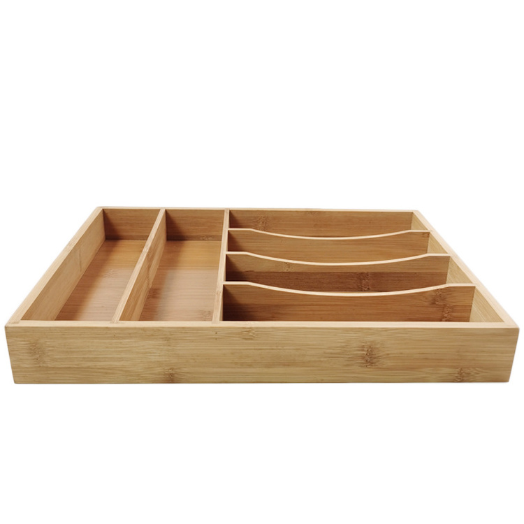 Wholesale spoon and fork organizer organizer from china kitchen accessories utensils Bamboo wood drawer Organizers