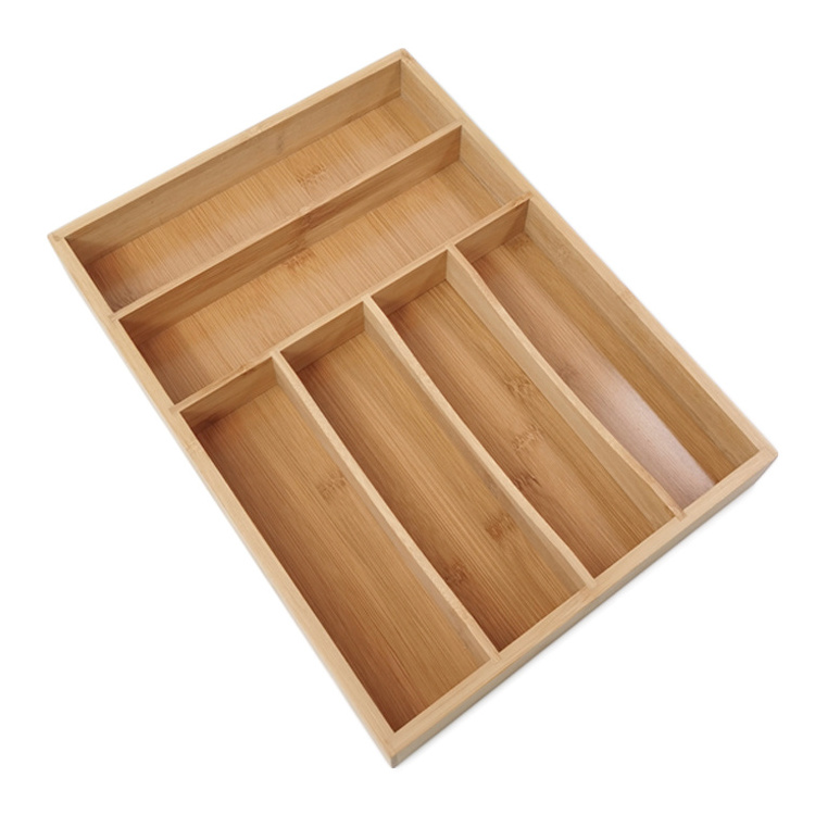 Wholesale spoon and fork organizer organizer from china kitchen accessories utensils Bamboo wood drawer Organizers