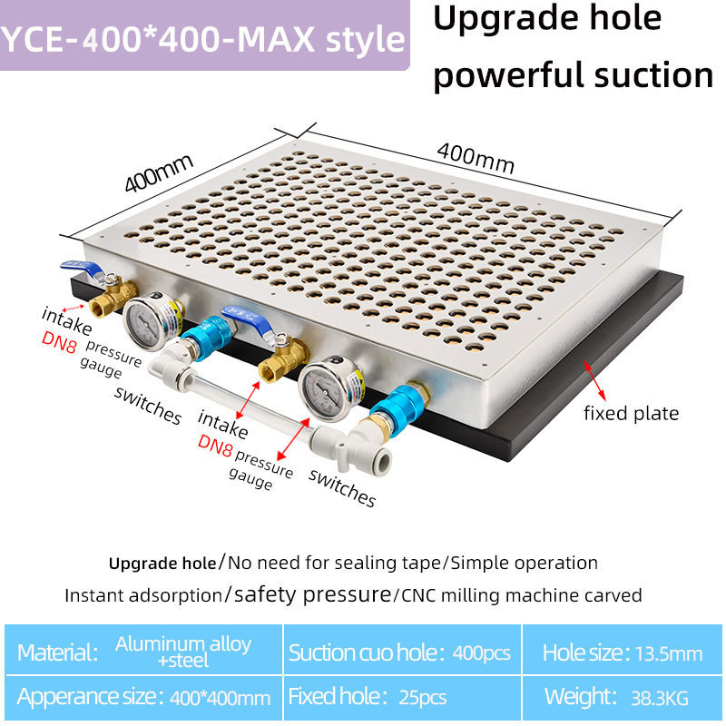 Automatic pressure maintaining pneumatic table CNC vacuum magnetic chuck for industrial pneumatic fixture 500*400mm