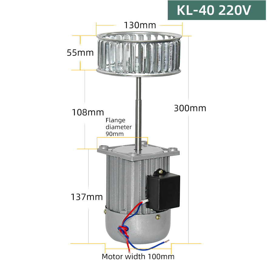 Electric Ac Motor 2800rpm 40KW 220V Single Phase Asynchronous Long Axis Motor For Oven Heat Dissipation