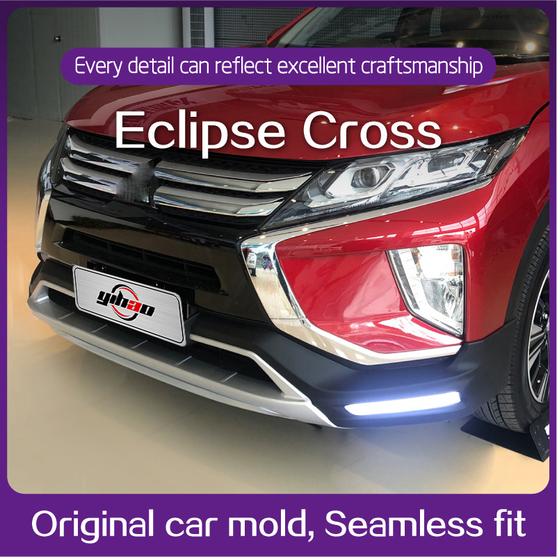 Running Board Carbon Fiber Lip Spoiler Front Bumper Chrome Stripe Lower Fit For Mitsubishi Eclipse Cross