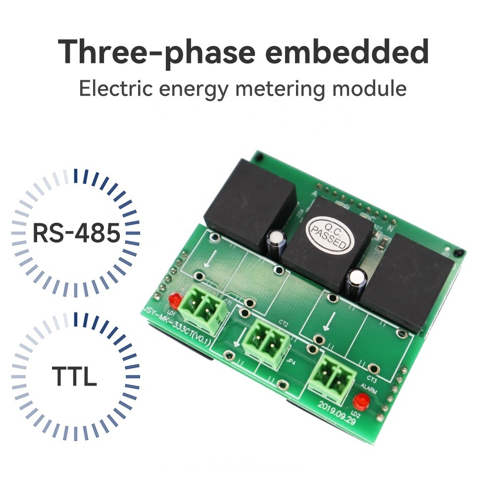 Three Phase Bidirectional Embedded Power Metering Module 3 Phase Ac Voltage Current Collection Electric Energy Monitoring Module