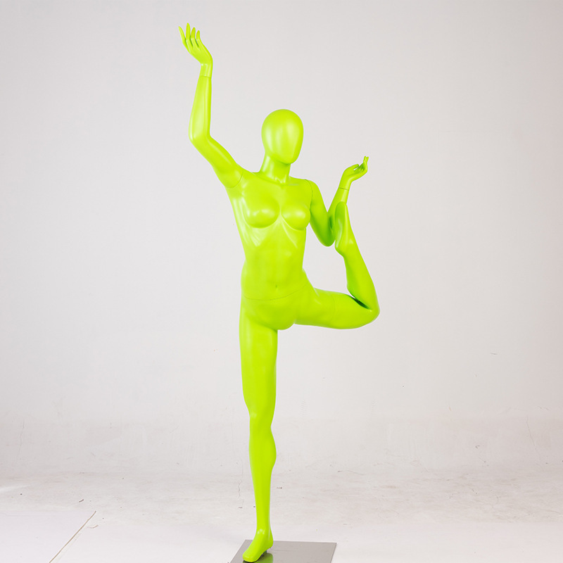 New Design Fiberglass Female Yoga Display Mannequin Athletic Training Female Display Yoga Action Posing Mannequin