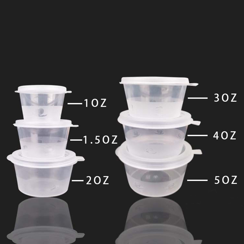 4oz Disposable Plastic Food Grade Tomato Sriracha Pizza Soy Barbecue sweet chili Sauce Cup Container Small Dipping Bowl with lid