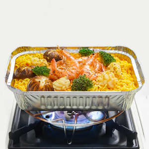 Wholesale Restaurant Household Disposable Barbecue Food Grade Grilled Fish Rice Curry Oven Aluminum Foil Box with lid