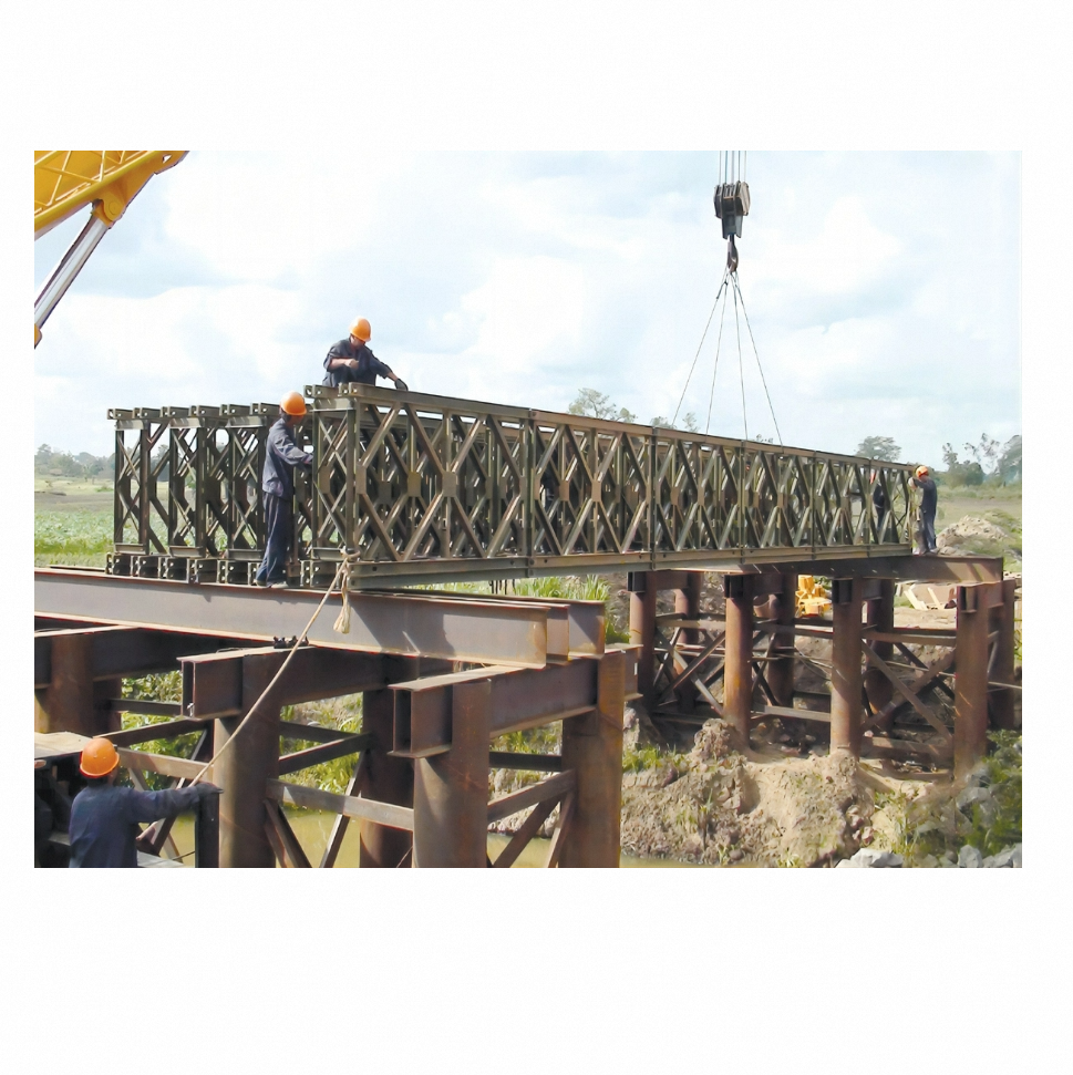 Q235B steel H beam for frame fast bailey bridge panel