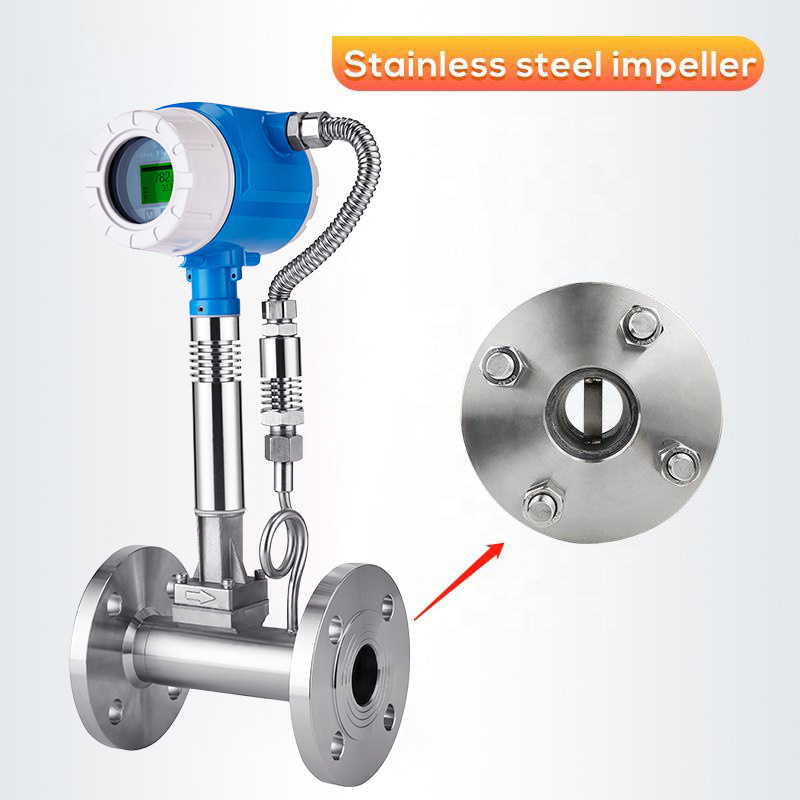 Insertion type stainless steel gas liquid steam gas flow meter digital steam propane biogas vortex compressor air flow meter