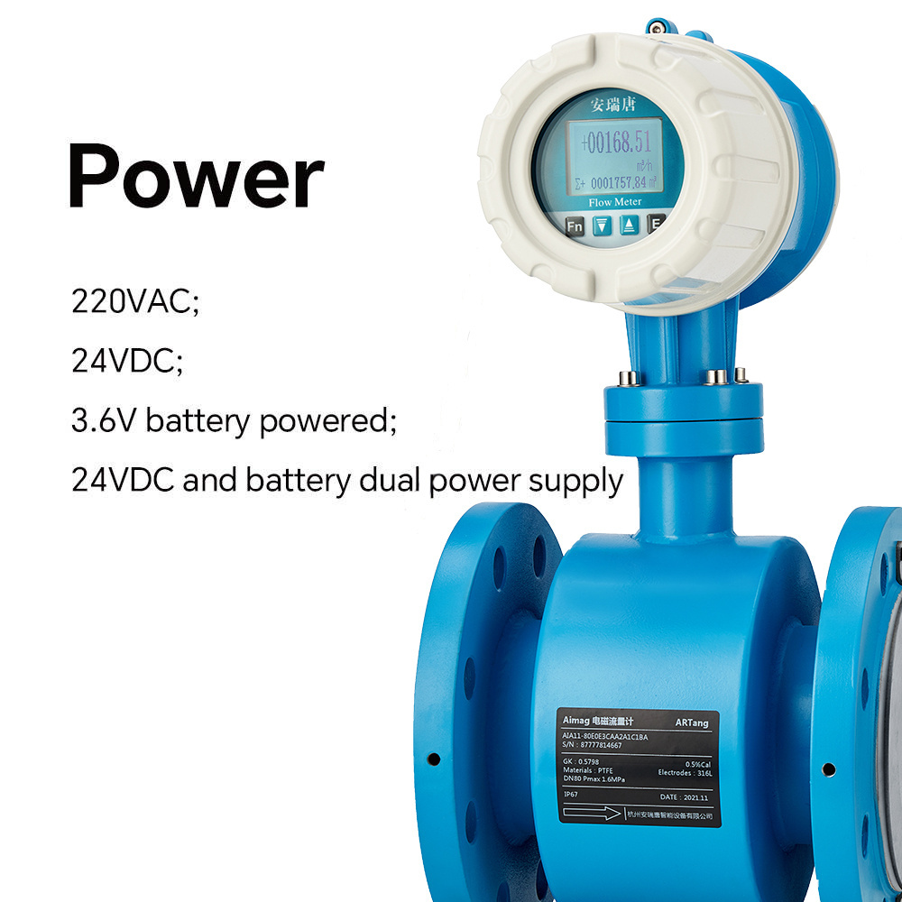 Stainless steel electronic flow transmitter 4-20ma Slurry Magnetic Flowmeter 2