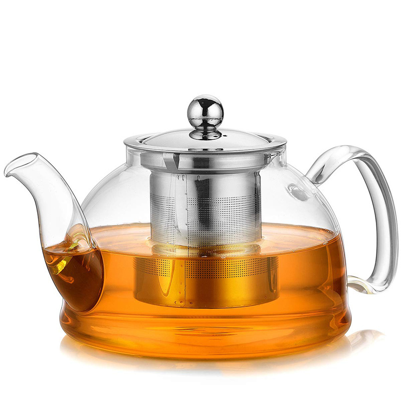 500ml new design glass teapot, tea infuser pot, glass brewing tea pot for loose leaf tea flower tea