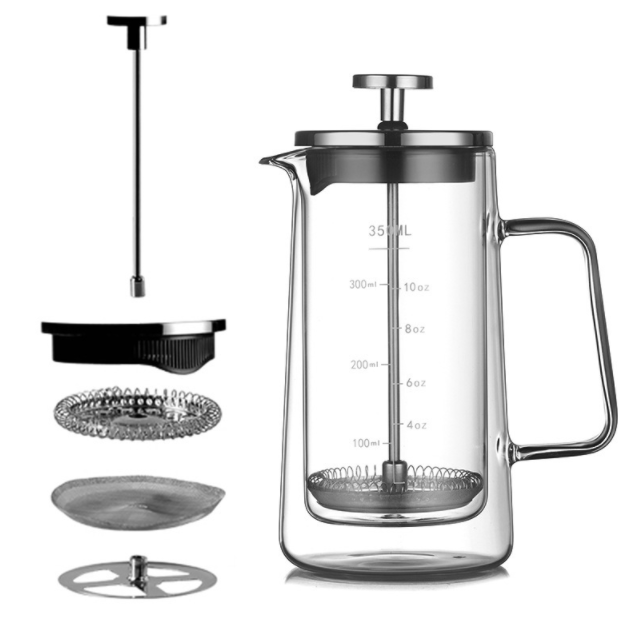 350ml  650ml wholesale custom handmade   glass espresso coffee pot press french