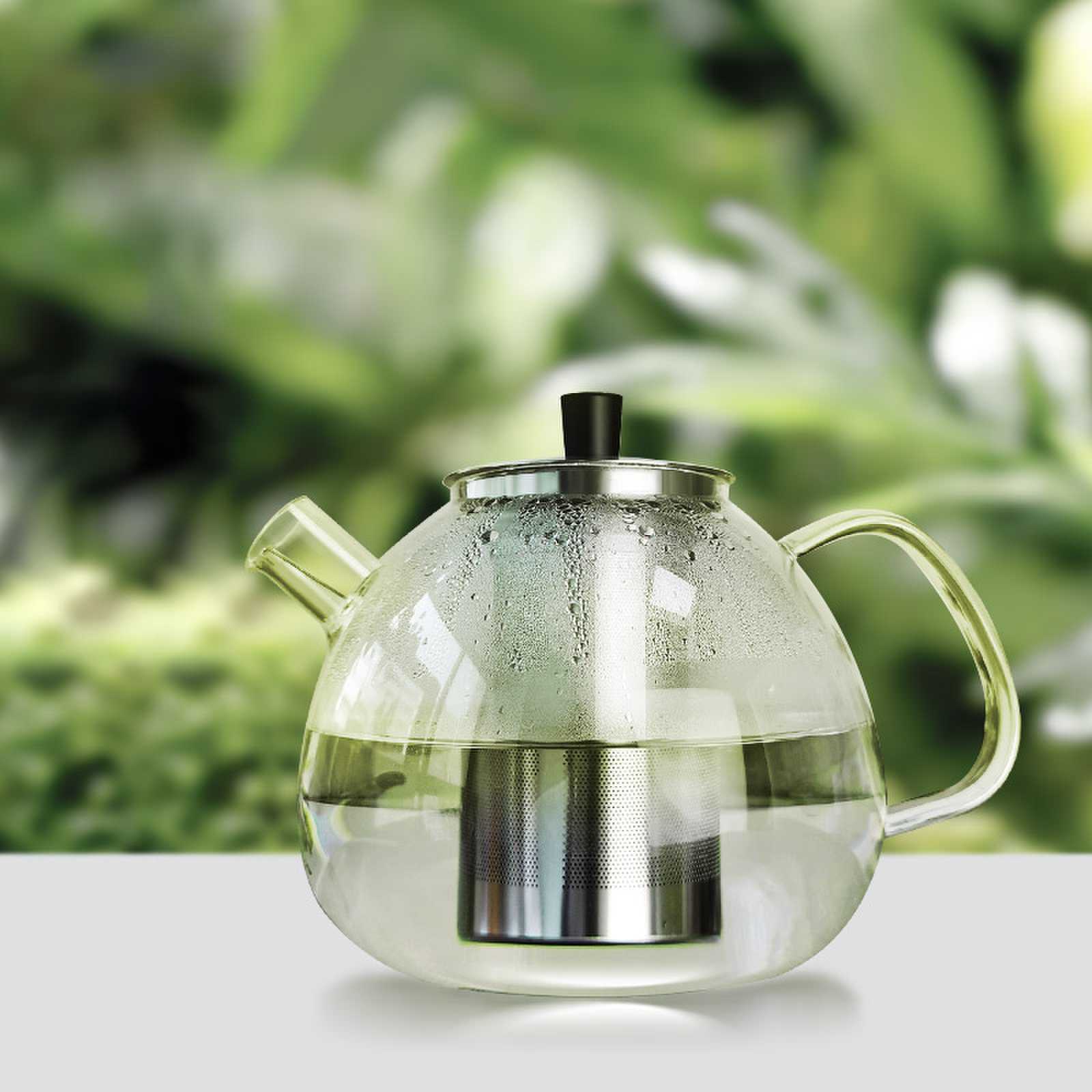 Wholesale Factory Supplies Modern high borosilicate Heat resistant glass teapot with infuser