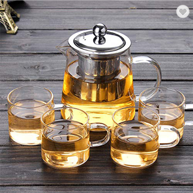 550ml 750ml 950ml 1300ml Glass Teapot with Removable Stainless Steel Infuser and Steeper Filter Tea MakerSet  Glass Teapot