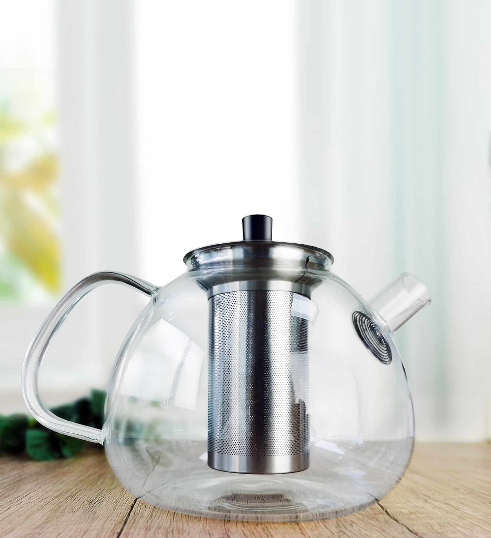 Wholesale Factory Supplies Modern high borosilicate Heat resistant glass teapot with infuser