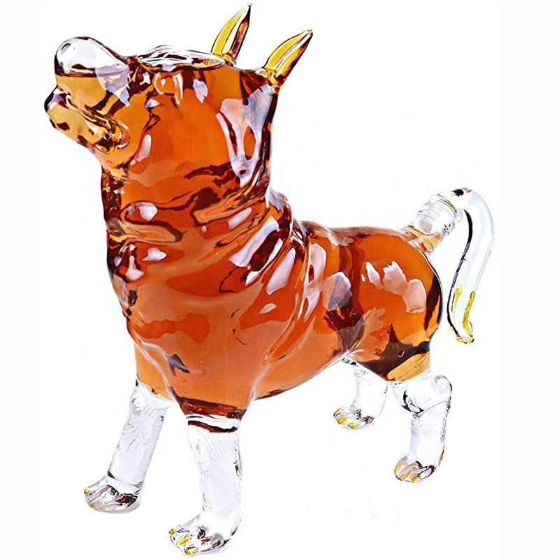 500ml Handblown Borosilicate Animal Shaped Glass Wine Alcohol Bottle Clear Whisky Decanter