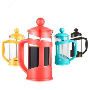 350ml Colored French Press Coffee Maker Borosilicate Glass Tea Maker