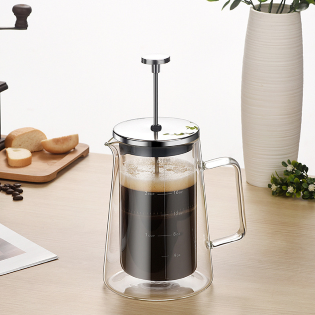 350ml  650ml wholesale custom handmade   glass espresso coffee pot press french