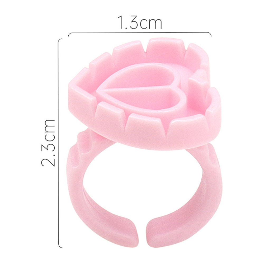 lash glue ring for eyelashes extension New arrival heart glue rings pink white blue flower  plastic 100/50 pcs glue holder cup