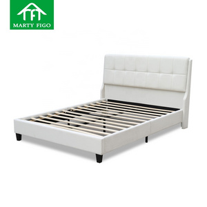 Factory custom Online modern bed frame panel headboards bed solid wood cushion padding upholstered tufted wooden bed headboards