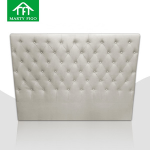 Factory custom linen velvet fabric panel headboard solid wood tufted single double king upholstered wooden headboards for bed