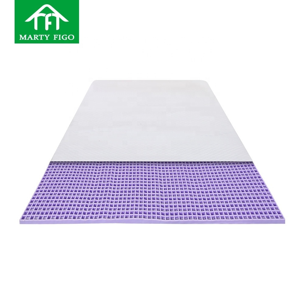 Factory OEM elastic TPE grid airflow rolled up pads king queen size silicone cooling bed gel memory foam mattress topper