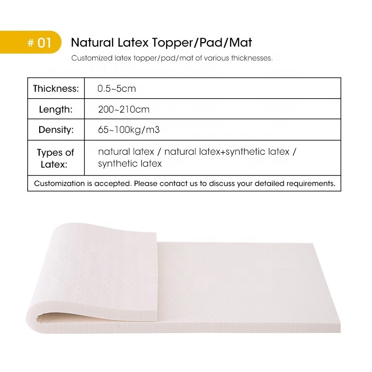 Breathable rubber hypoallergenic latex mat camping mattress sleep pads cooling orthopedic natural latex massage mattress toppers