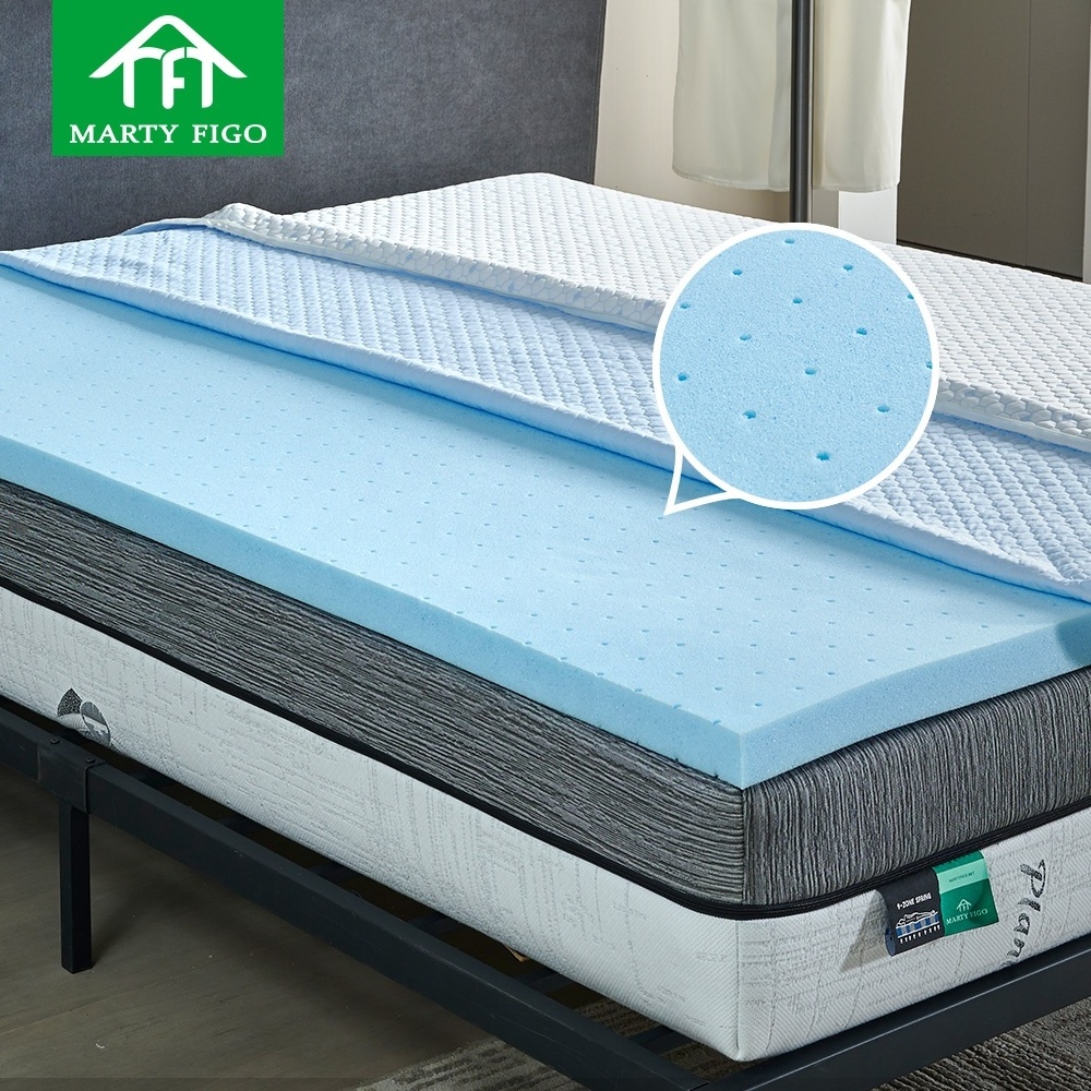 Factory custom hypo-allergenic natural latex convoluted polymer TPE bed pad high density cooling gel memory foam mattress topper