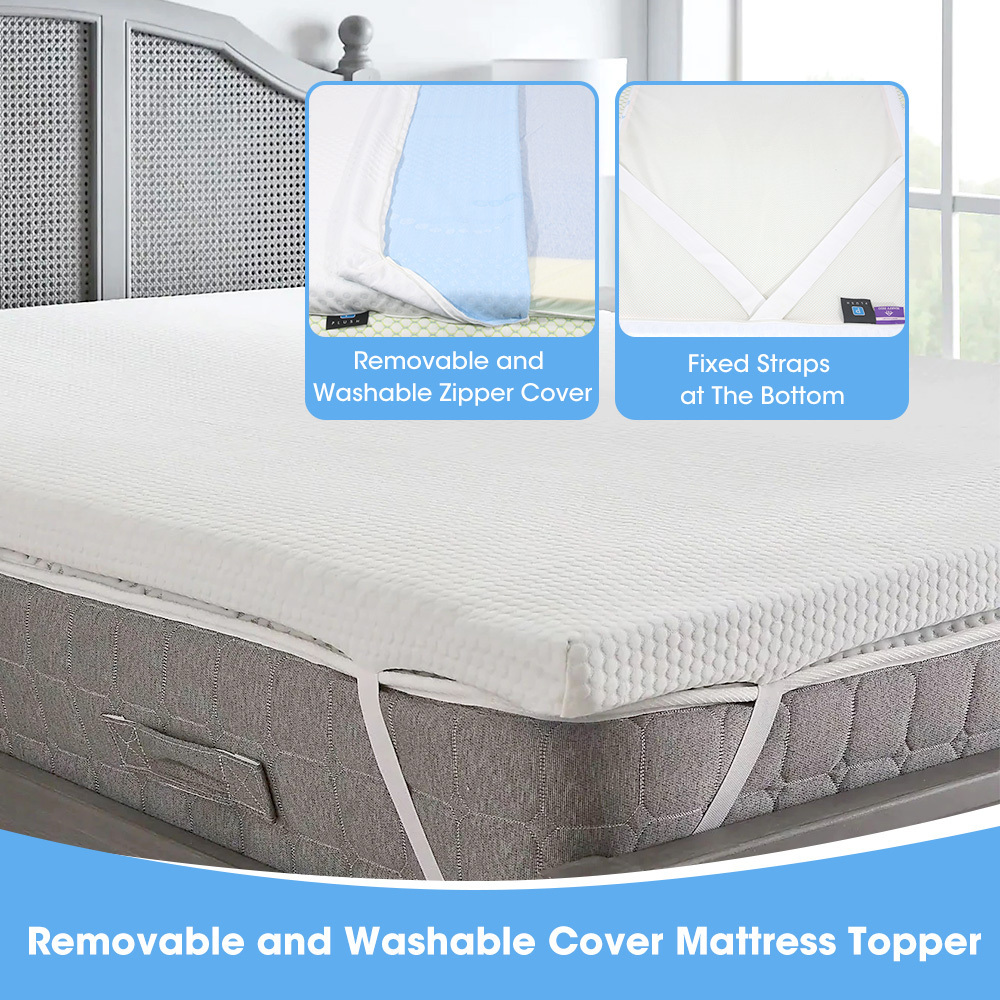 Factory custom hypo-allergenic natural latex convoluted polymer TPE bed pad high density cooling gel memory foam mattress topper