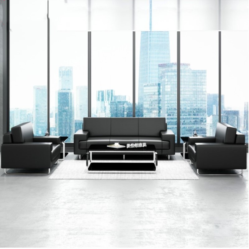 black office sofa two seated combination sofa 1 2 3 office furniture leather sofa set