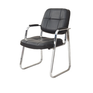 PU leather visitor office chair modern gait training chair sled base  visitor office chair modern