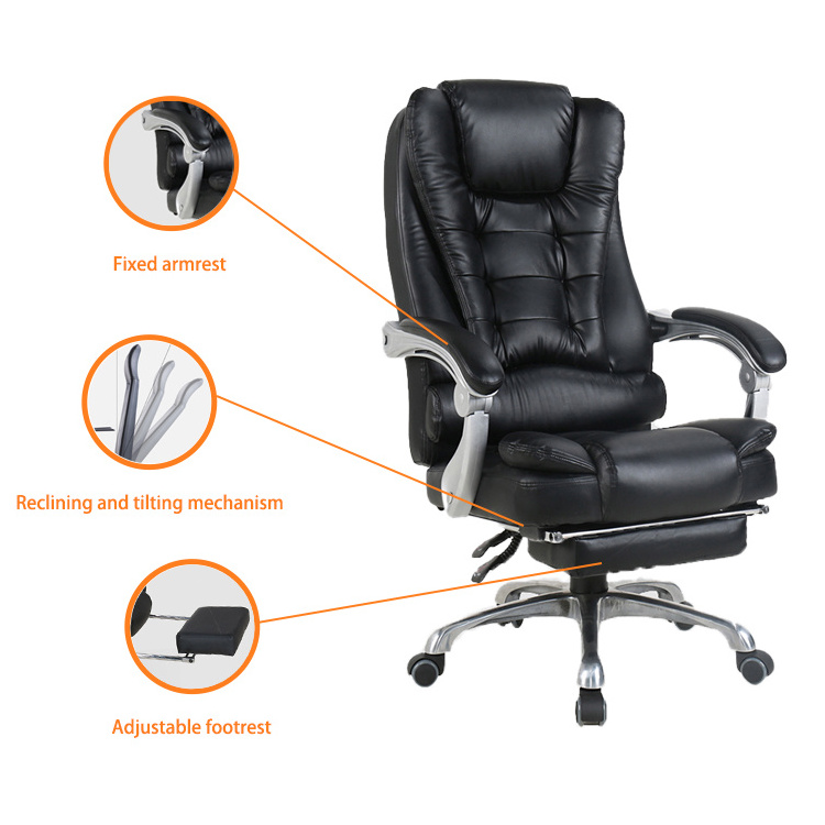 cheap office chair from guangzhou big and tall swivel chair black PU leather boos chair with armrest